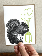 Load image into Gallery viewer, Squirrel Birthday LETTERPRESS CARD