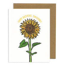 Load image into Gallery viewer, Sunflower Birthday Letterpress Card