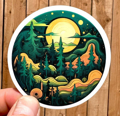 Nature Sticker - trippy and colorful