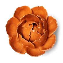 Load image into Gallery viewer, Ceramic Flower Wall Art Peony Orange