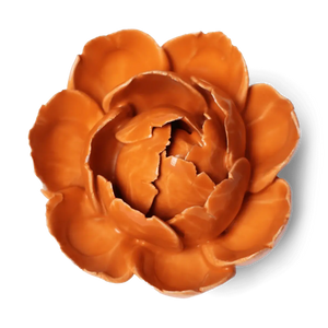 Ceramic Flower Wall Art Peony Orange