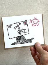 Load image into Gallery viewer, Snail Mail-Thinking of You LETTERPRESS CARD