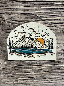 Sunrise Mountain Camping Nature Sticker