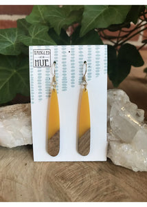 Wood & Resin Long Tear Drop Earrings