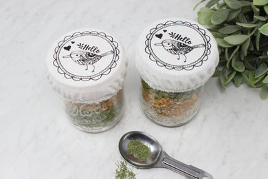 Mini Mason Jar Covers Bird - Set of 2