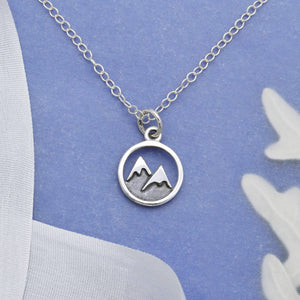 Sterling Silver 18 Inch Snow Capped Mountain Necklace