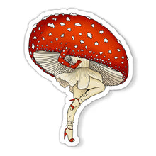 Load image into Gallery viewer, Miss Amanita Beautiful Mushroom Pinup Girl Sticker