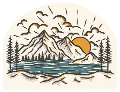 Sunrise Mountain Camping Nature Sticker