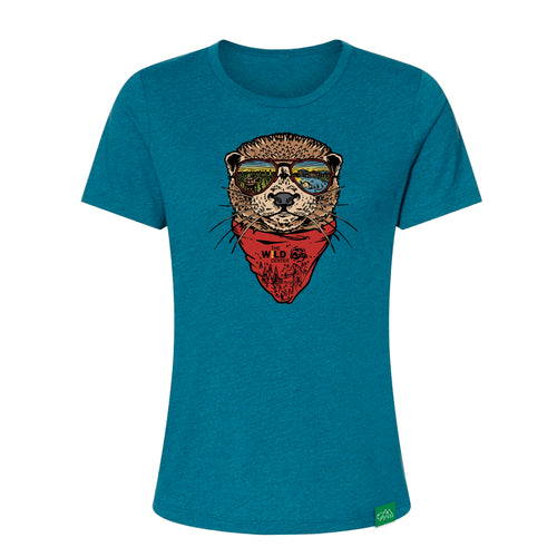 Women's Otter With Sunglasses T Shirt