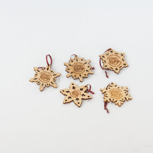 Wood Logo Snowflake Ornaments