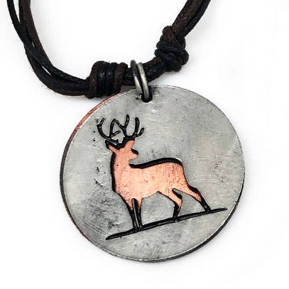 Pewter Necklace - Deer Cutout