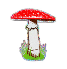 Load image into Gallery viewer, Red Mushroom Glitter Sticker