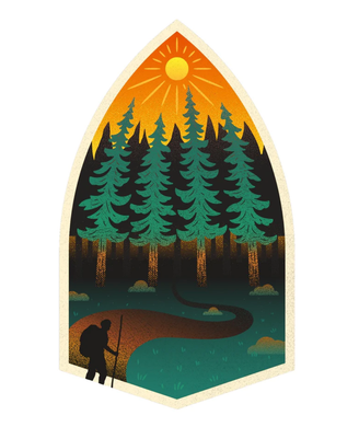 Among The Pines Hiking stickers - Nature Decals